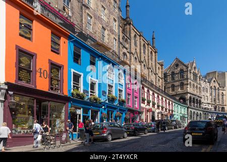 Victoria Street Facades, Edimburgo, Scozia, Regno Unito. Foto Stock