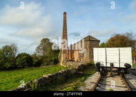 Middleton Top Engine House costruita nel 1829 vicino a Wirksworth sull'High Peak Trail nel Derbyshire Dales, Peak District, Inghilterra Foto Stock