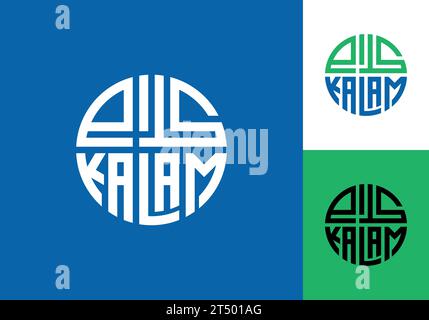 Logo Kalam Arabic. E' minimalista, moderno, elegante e dal design semplice. Adatto per qualsiasi settore industriale, aps islamico. pubblicazione, ecc. Illustrazione Vettoriale