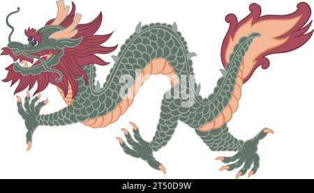 Drago volante del nuovo anno cinese Illustrazione Vettoriale