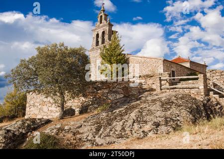 Veduta della 'Ermita Virgen del Castillo', Fariza, Arribes del Duero, Zamora, Spagna Foto Stock