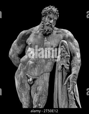Ercole a riposo - Ercole Farnesi 216 d.C. (IV secolo a.C. per originale) museo Archeologico Nazionale di Napoli Italia. Foto Stock