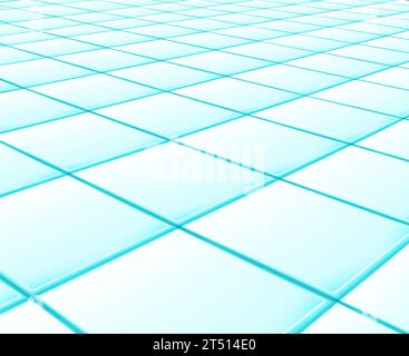 Rendering della superficie riflettente o del pavimento in piastrelle quadrate in blu Foto Stock