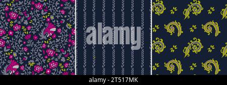 Set Paisley di pattern Collection Illustrazione Vettoriale