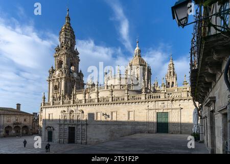 Santiago de Compostela, Spagna, 26 febbraio 2023. Cattedrale di Santiago de Compostela in Galizia Foto Stock