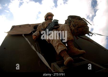 3rd LAAD, AT-4, Camp Lemonier, Gibuti, campo di tiro, HOA, M67 Fragment Grenade, m203, Marines Foto Stock