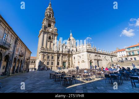 Santiago de Compostela, Spagna, 26 febbraio 2023. Cattedrale di Santiago de Compostela in Galizia Foto Stock