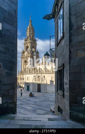 Santiago de Compostela, Spagna, 26 febbraio 2023. Cattedrale di Santiago de Compostela in Galizia Foto Stock