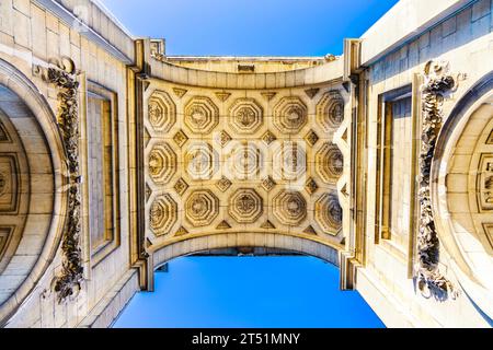 Soffitto Caisson dell'Arco di Trionfo, Parc du Cinquantenaire, Bruxelles, Belgio Foto Stock
