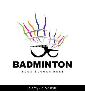 Logo badminton, design a ramo sportivo, collezione Vector Abstract Badminton Players silhouette Collection Illustrazione Vettoriale