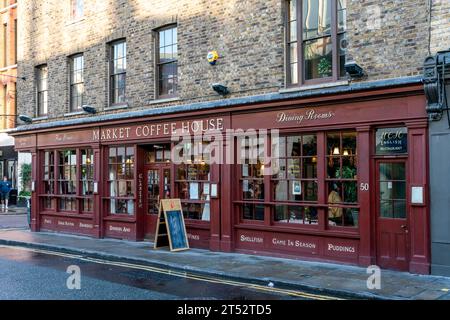 The Market Coffee House English Restaurant, Spitalfields, Londra, Regno Unito Foto Stock