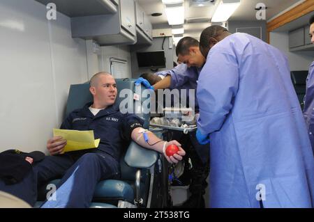 Blood Drive, COMREL, Medical, Naval Medical Center Portsmouth, NMCP, Sailors, U.S. Navy Foto Stock