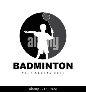 Logo badminton, design a ramo sportivo, collezione Vector Abstract Badminton Players silhouette Collection Illustrazione Vettoriale