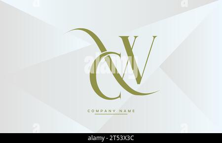 CW, WC Abstract Letters Logo Monogram Illustrazione Vettoriale