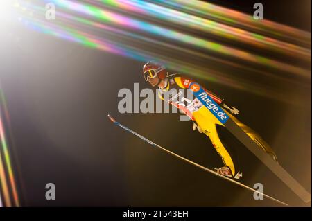 FREITAG Richard GER Aktion FIS Welt Cup Skispringen a Willingen, Deutschland AM 08.01.2016 Foto Stock