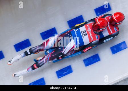 Toni Eggert und Sascha Benecken GER Viessmann Rodel Welt Cup a Winterberg, Germania AM 26.11.2016 Foto Stock