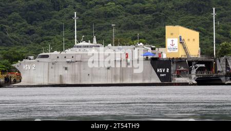 El Salvador, marina, SPS, Subject Matter Expert Exchange, Swift (HSV 2), U.S. Navy Foto Stock