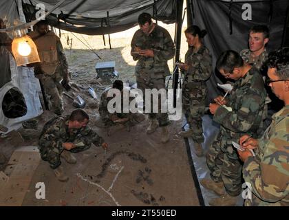 Esercitazione di addestramento sul campo, FTX, Naval Mobile Construction Battalion, Navy, nmcb-74, addestramento, U.S. Navy Foto Stock