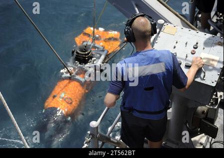 Spazzare mine, Mine Warfare Crew Swerve, mnv, Sailors, U.S. Navy Foto Stock