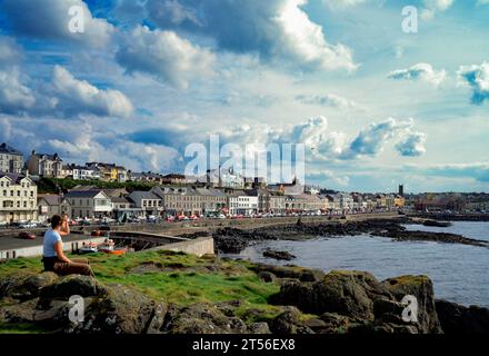 La città costiera settentrionale di Portstewart, contea di Londonderry, Irlanda del Nord Foto Stock