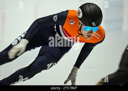 Montreal, Canada. 27 ottobre 2023. MONTREAL, CANADA - OTTOBRE 27: Kay HUISMAN durante la seconda edizione della ISU World Cup Short Track alla Maurice Richard Arena il 27 ottobre 2023 a Montreal, Canada (foto di /Orange Pictures) credito: Orange Pics BV/Alamy Live News Foto Stock