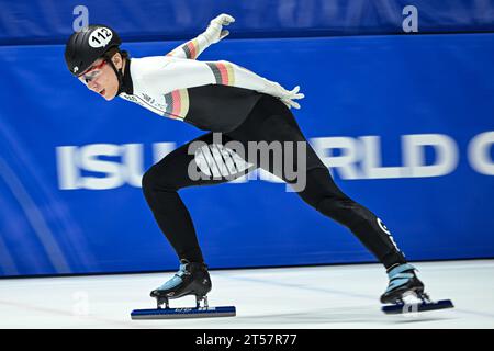 Montreal, Canada. 27 ottobre 2023. MONTREAL, CANADA - OTTOBRE 27: Clemens PFROPPER durante la seconda edizione della ISU World Cup Short Track alla Maurice Richard Arena il 27 ottobre 2023 a Montreal, Canada (foto di /Orange Pictures) credito: Orange Pics BV/Alamy Live News Foto Stock