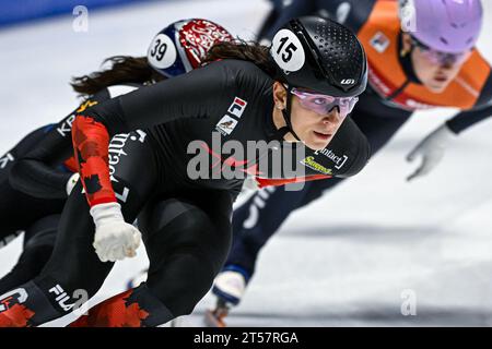 Montreal, Canada. 27 ottobre 2023. MONTREAL, CANADA - OTTOBRE 27: Rikki DOAK durante la seconda edizione della ISU World Cup Short Track alla Maurice Richard Arena il 27 ottobre 2023 a Montreal, Canada (foto di /Orange Pictures) credito: Orange Pics BV/Alamy Live News Foto Stock