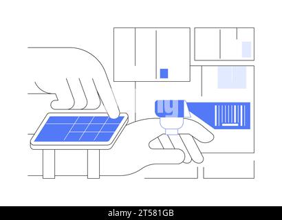 Illustrazioni vettoriali dei cartoni animati isolati con scanner ad anello. Illustrazione Vettoriale