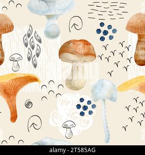 Acquerello modello di foresta. Foto Stock