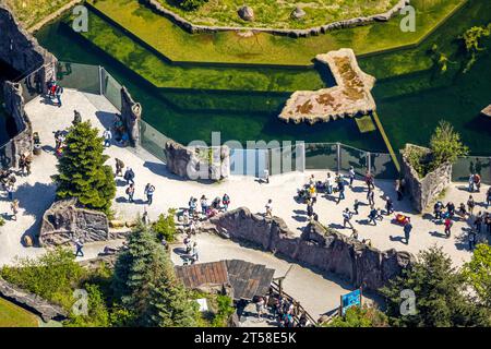 Vista aerea, ZOOM Adventure World Zoo, Bismarck, Gelsenkirchen, zona della Ruhr, Renania settentrionale-Vestfalia, Germania, GERMANIA, Europa, foto aerea, foto aerea Foto Stock