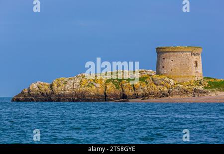 Martello Tower, Ireland's Eye, Howth, County Dublin, Irlanda Foto Stock