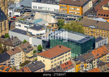 Vista aerea, Osthaus Museum, Mittelstadt, Hagen, Sauerland, Renania settentrionale-Vestfalia, Germania, Europa, Karl Ernst Osthaus Museum, foto aerea, Aeri Foto Stock