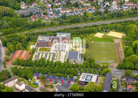 Veduta aerea, Heisenberg Gymnasium am Nordpark, Gladbeck, regione della Ruhr, Renania settentrionale-Vestfalia, Germania, istruzione, Istituto di istruzione, DE, Europe, S Foto Stock