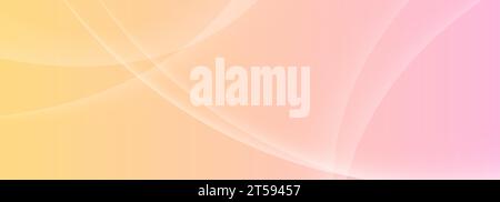 Sfumatura giallo-rosa con linee curve bianche. Sfondo per banner, poster, screensaver, scenari e idee creative Illustrazione Vettoriale