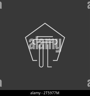 Monogramma iniziale UL con idee di design del logo monolina Illustrazione Vettoriale