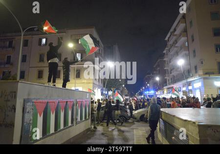 Manifestazione della comunità palestinese a Centocelle, Roma del 1 novembre 2023 Foto Stock