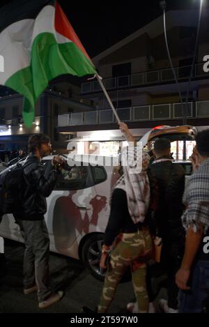 Manifestazione della comunità palestinese a Centocelle, Roma del 1 novembre 2023 Foto Stock