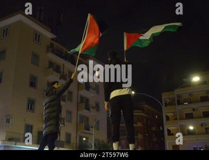 Manifestazione della comunità palestinese a Centocelle, Roma del 1 novembre 2023 Foto Stock