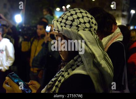 Manifestazione della comunità palestinese a Centocelle, Roma del 1 novembre 2023 Foto Stock