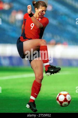 Mia Hamm, star della squadra nazionale degli Stati Uniti e della Washington Freedom Foto Stock