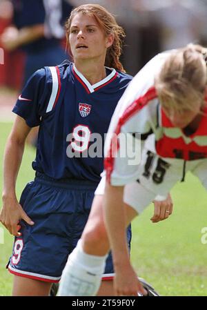 Mia Hamm, star della squadra nazionale degli Stati Uniti e della Washington Freedom Foto Stock