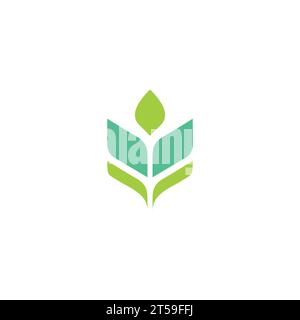 Logo V LEAF. V Flower Logo Vector Illustrazione Vettoriale