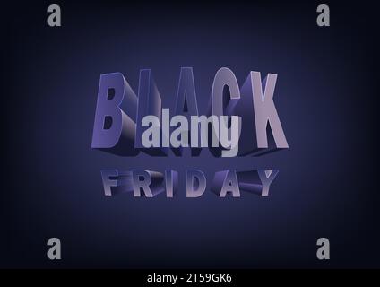 Etichetta di vendita del Black Friday. Illustrazione ad vettore. Evento di marketing promozionale. Elemento di design per la vendita o lo sconto di banner, poster, cartoline Illustrazione Vettoriale