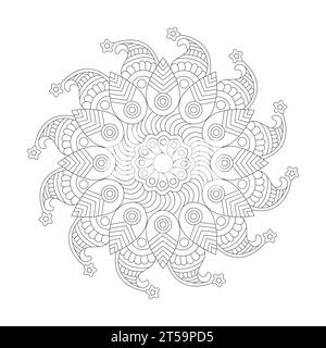 Ruota tonalità armoniose colorando la pagina mandala del libro KDP per l'interno del libro, possibilità di rilassarsi, esperienze cerebrali, Harmonous Haven, ritratti tranquilli, Illustrazione Vettoriale