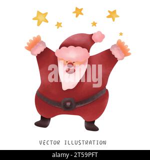 Babbo Natale disegnato a mano e illustrazione natalizia Illustrazione Vettoriale