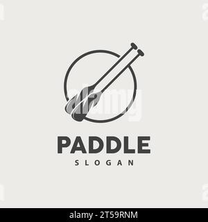 Logo paddle, vettoriale per imbarcazioni, icona per pale incrociate, simbolo illustrativo Design semplice Illustrazione Vettoriale