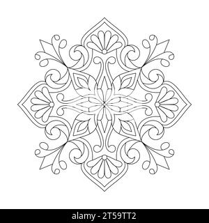 Petali pacifici, capacità di rilassarsi, esperienze cerebrali, paradiso armonioso, ritratti pacifici, design mandala di bellezza in fiore. Illustrazione Vettoriale