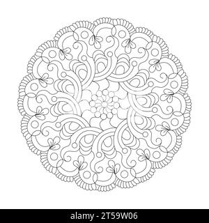 Tranquil Tapestries Celtic coloring book mandala page per gli interni del libro KDP, possibilità di rilassarsi, esperienze cerebrali, Harmonous Haven, ritratti tranquilli Illustrazione Vettoriale