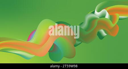 Sfondo astratto, sfondo colorato futuristico a gradiente liquido. Forma gradiente immagine forma curva .disegno sfondo. Illustrazione Vettoriale