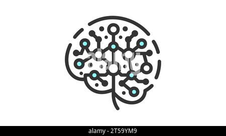 Immagine dell'icona del vettore medico del cervello umano isolata su sfondo bianco. Illustrazione Vettoriale